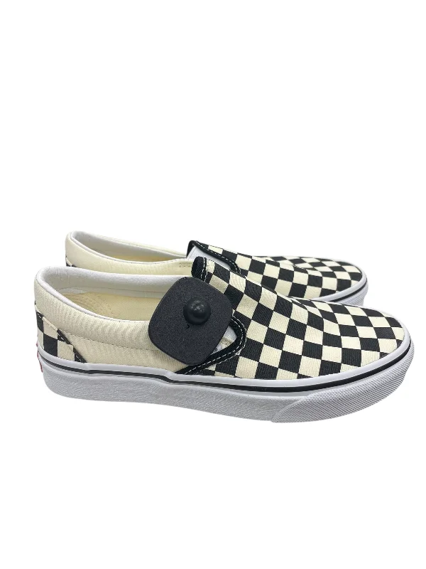 Flats with cushioned footbeds -Shoes Flats By Vans In Checkered Pattern, Size: 6.5