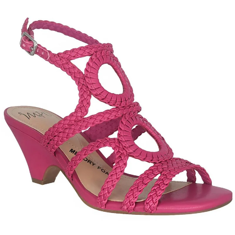 High heels with chic footbed details -Impo Womens Neha Patent Woven Pumps