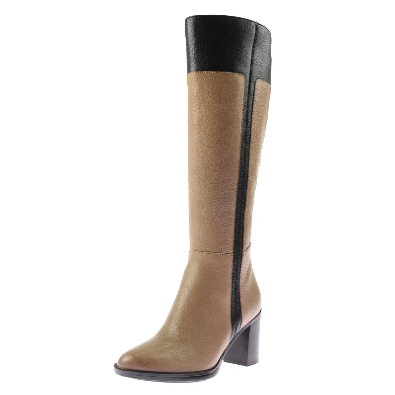 Boots for plantar fasciitis relief -Naturalizer Womens Frances Wide Calf Leather Riding Boots