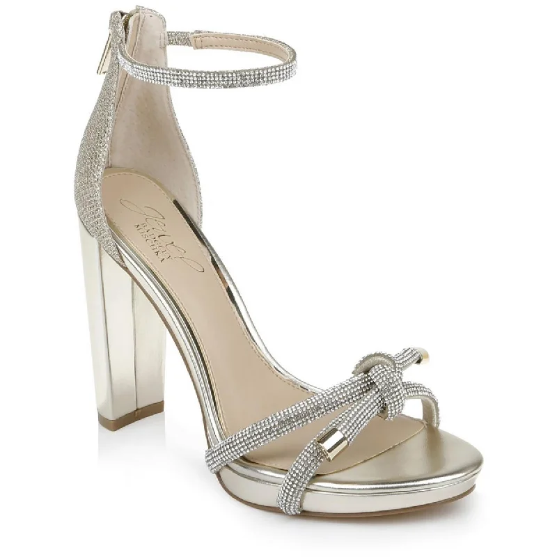 High heels with smooth seamless edges -Jewel Badgley Mischka Womens Lexie Glitter Dressy Pumps