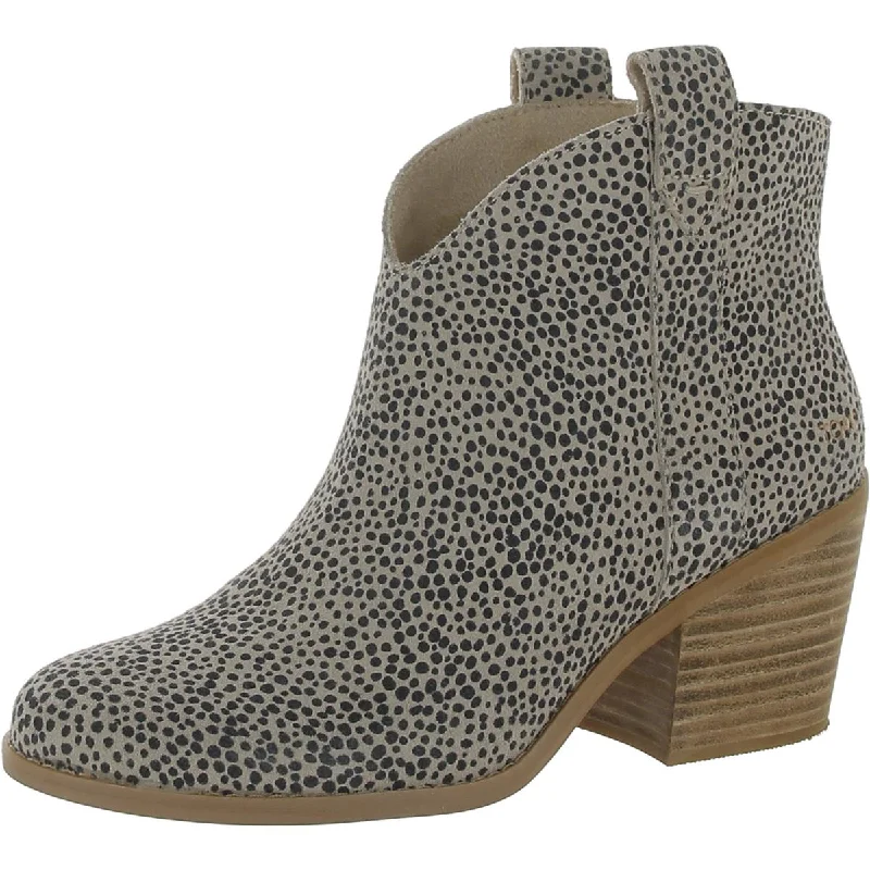 Boots for damp days -Toms Womens Constance Suede Cheetah Print Cowboy, Western Boots