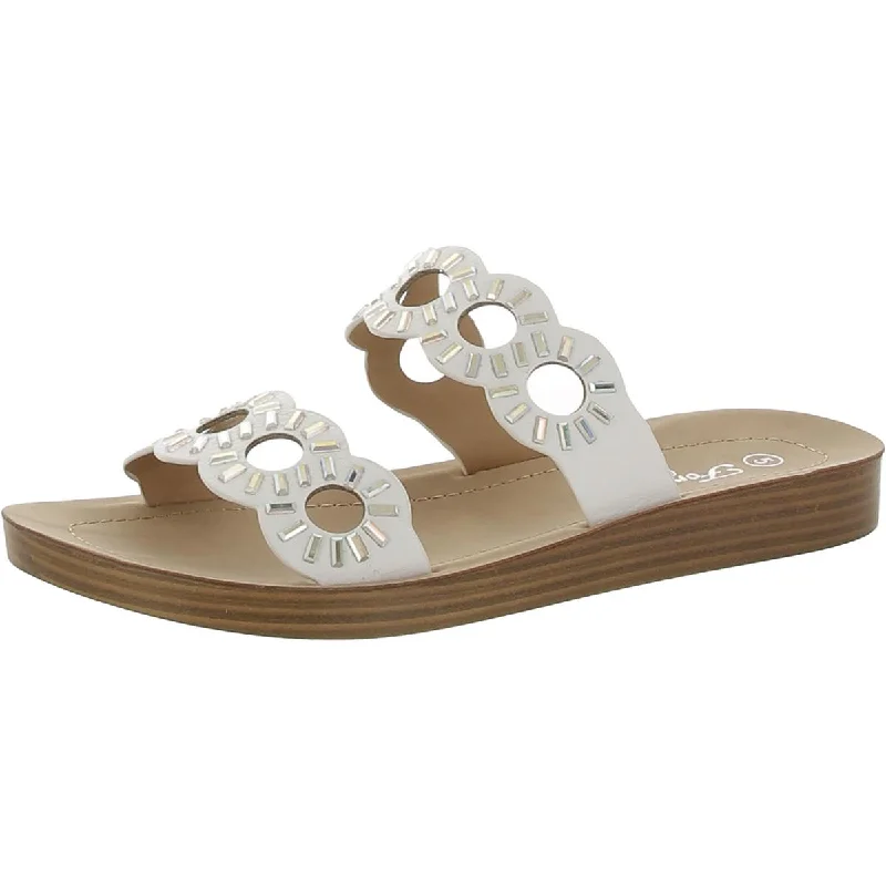 Stylish sandals for outdoor trends-Forever Comfort Womens Yara Faux Leather Slide Sandals