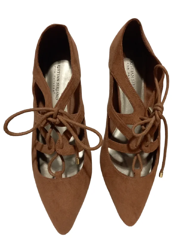 Flats with padded tongues -Brown Shoes Flats Christian Siriano For Payless, Size 10