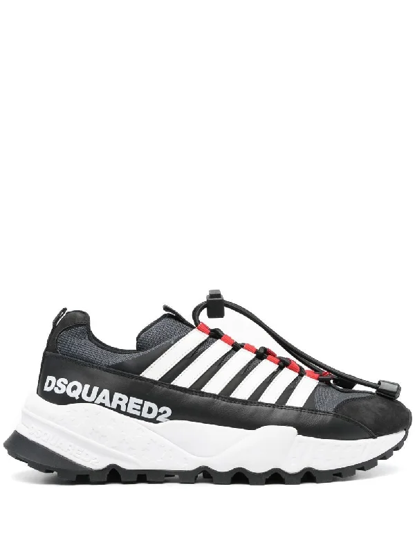 Athletic shoes for kids sports -DSQUARED2 Men's Low Top Sneakers for SS23 in Lavagna, Nero, and Bianco