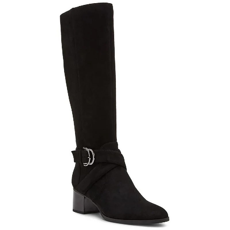 Women’s boots with platform sole -Anne Klein Womens Maelie Faux Suede Tall Knee-High Boots