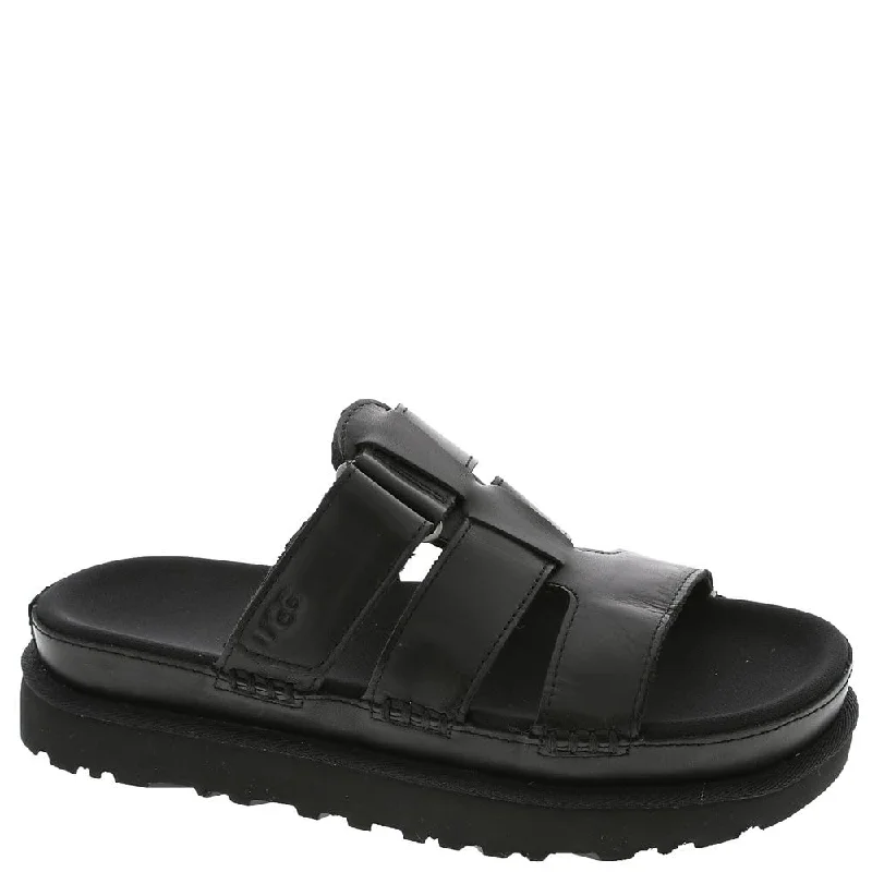 Best sandals for casual nights-Women's Shoes UGG GOLDENSTAR SLIDE Leather Sandals 1154652 BLACK