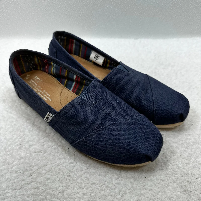 Flats for outdoor evening dinners -Shoes Flats Ballet By Toms In Navy, Size: 8