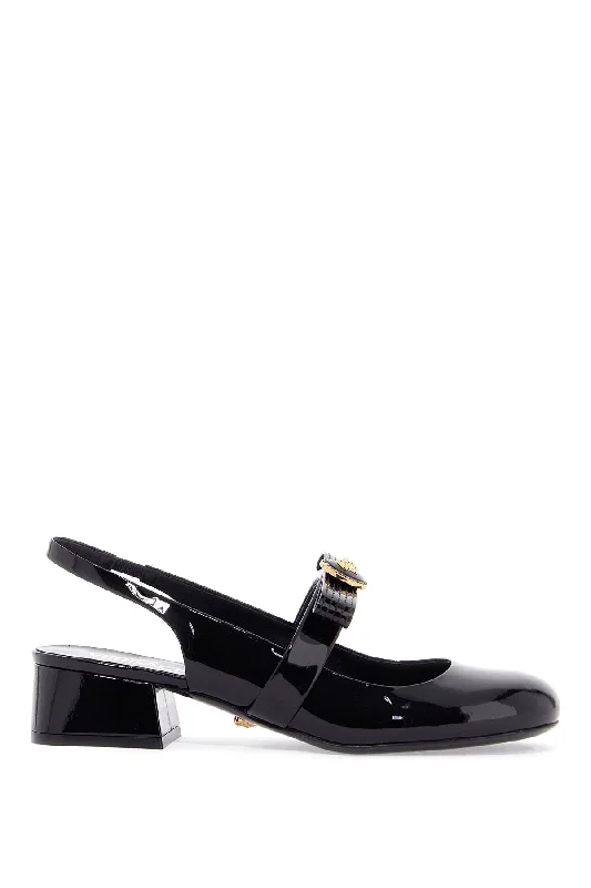 High heels with tough heel grips -VERSACE Ribbon Slingback Pumps