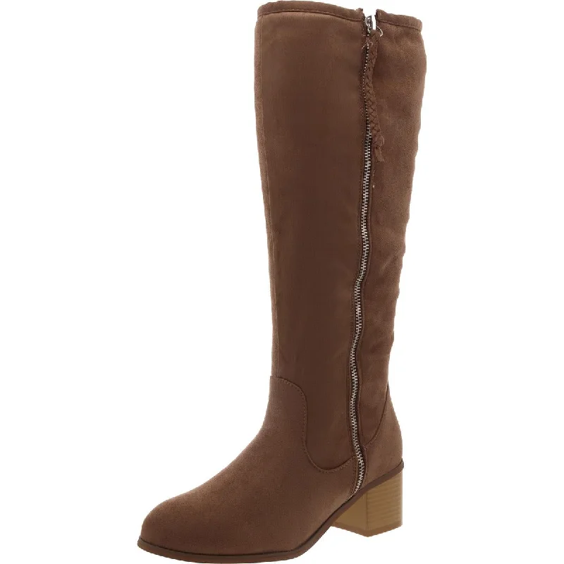 Boots for formal presentations -Journee Collection Womens Suede Block Heel Knee-High Boots