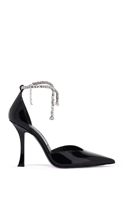 High heels with skid-resistant uppers -JIMMY CHOO Stevie 100 Glossy Patent Leather Pumps