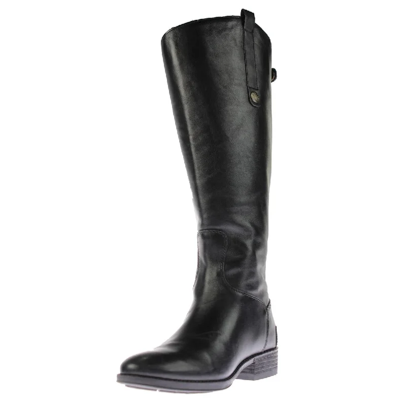 Boots for casual outings -Sam Edelman Womens Penny 2 Leather Wide Calf Riding Boots