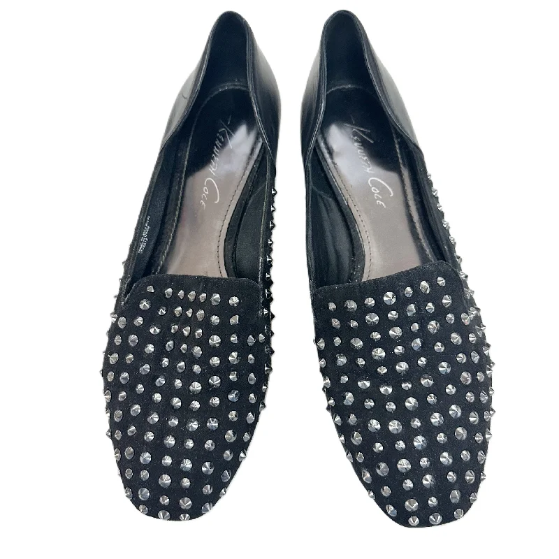 Flats for long casual walks -Black & Silver Shoes Flats By Kenneth Cole, Size: 8