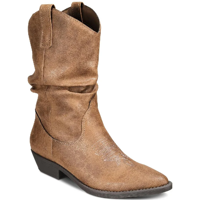 Boots with strong soles -Style & Co. Womens dannaap pointed toe western Mid-Calf Boots