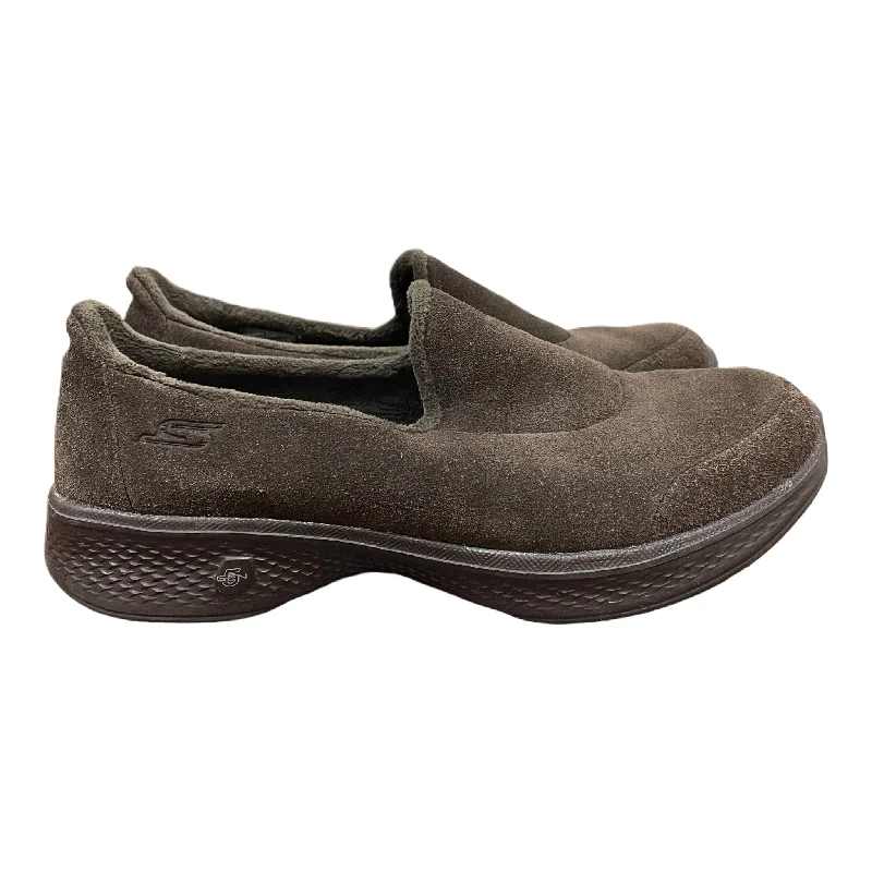 Flats with sleek color schemes -Shoes Flats By Skechers In Brown, Size: 7.5