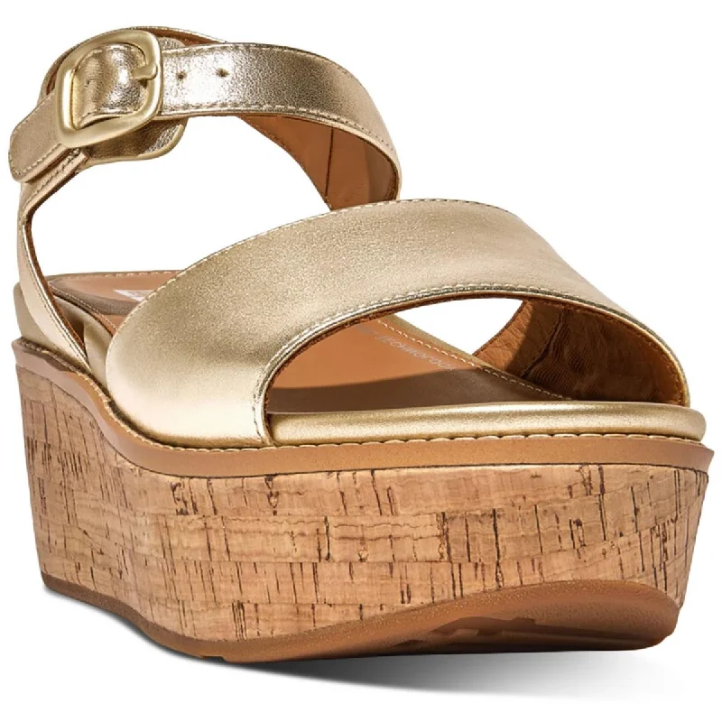 Cheap sandals for summer nights-Fitflop Womens Eloise Cork Leather Platform Sandals