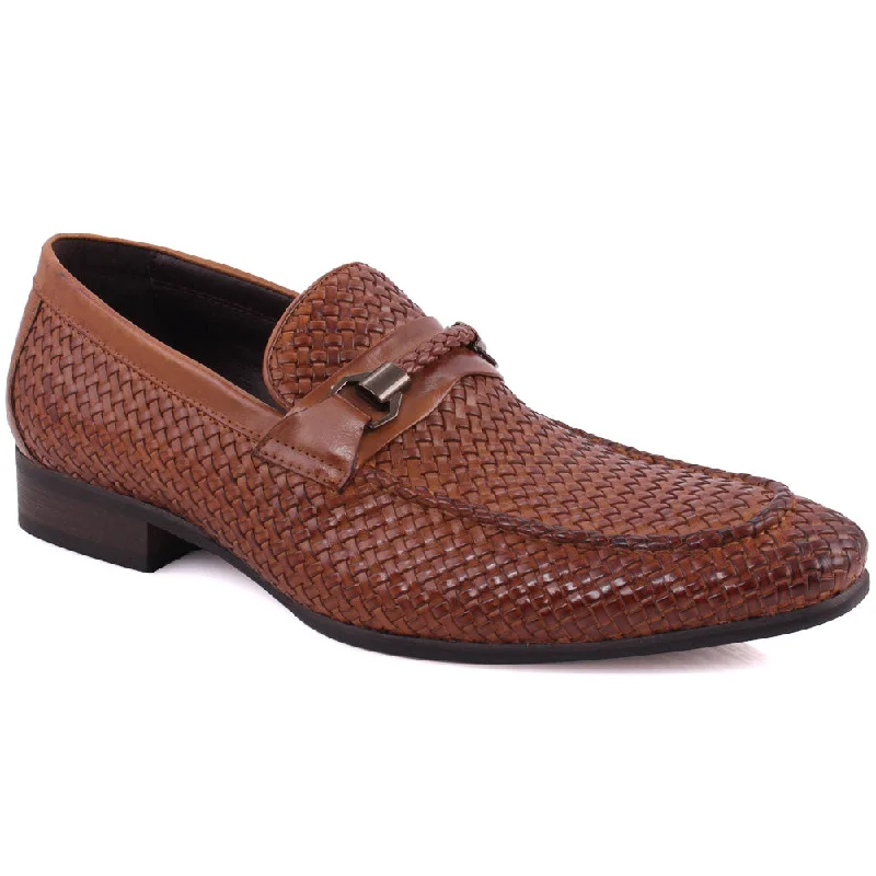 Premium loafers for elegant wear-Mens “FLETCHER” Snake Textured Wing Tip Bit Loafers