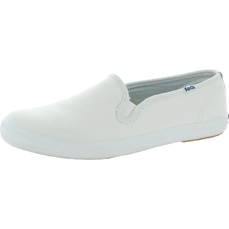 Athletic shoes with gentle padding -Keds Womens Champion S/O Leather Casual Slip-On Sneakers