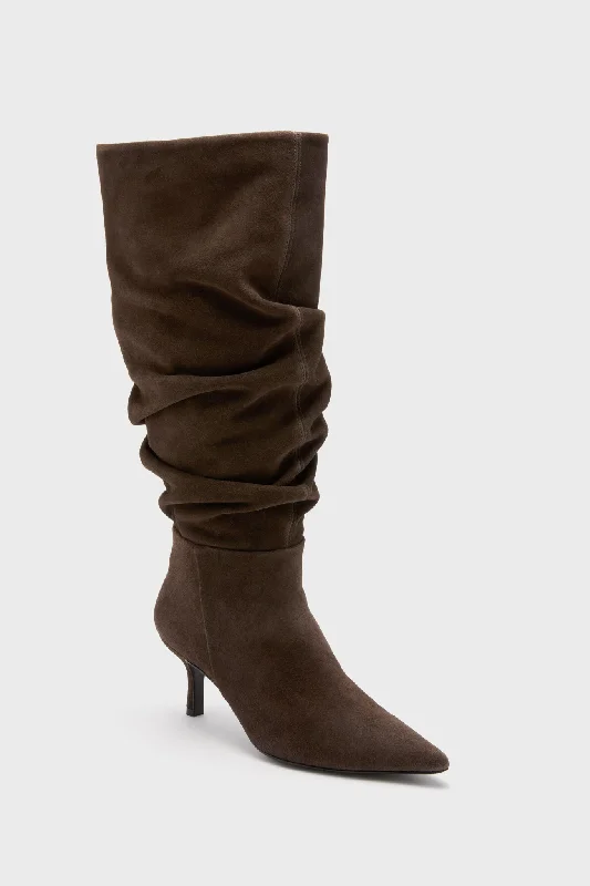 Budget boots for clearance -Cacao Jordi Suede Slouch Boots