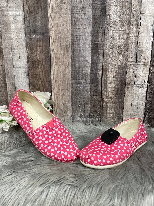 Flats for casual office days -Pink Shoes Flats Toms, Size 7.5