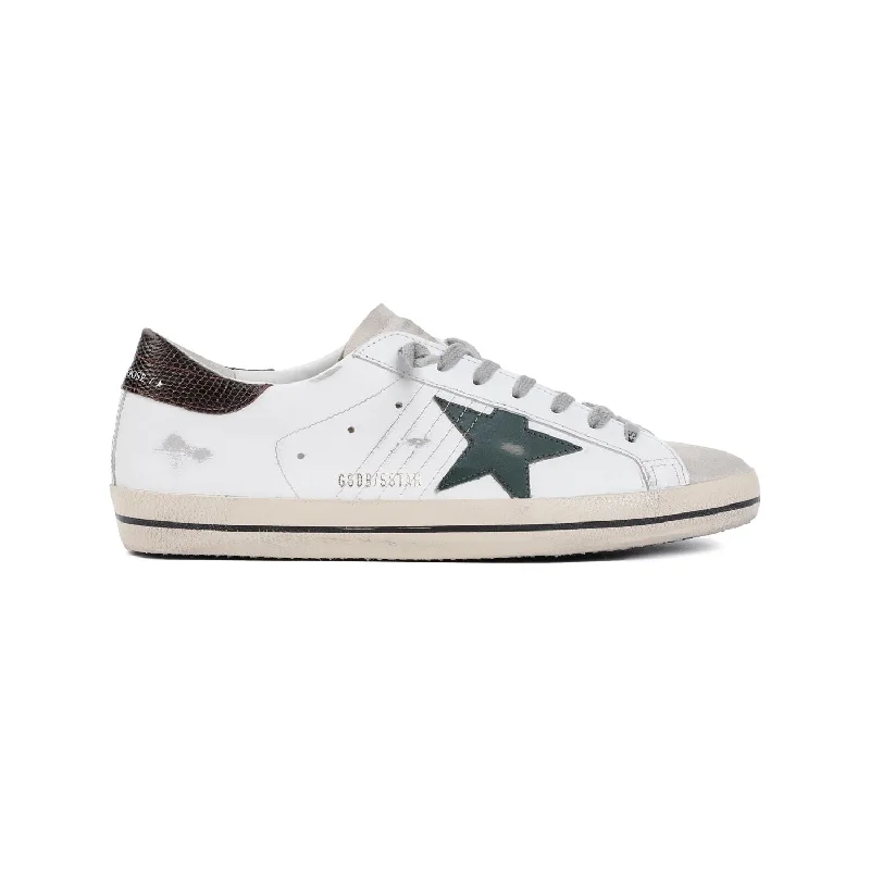 Athletic shoes with embroidered logos -GOLDEN GOOSE Super-Star Classic Leather Sneakers