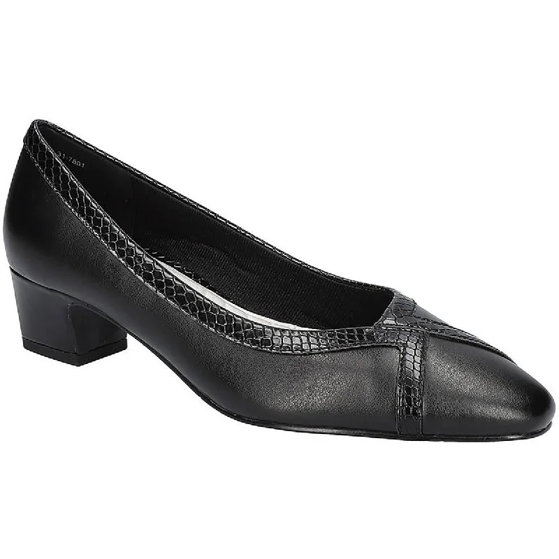 High heels for women with stiff knees -Easy Street Womens Myrtle Faux Leather Embossed Pumps