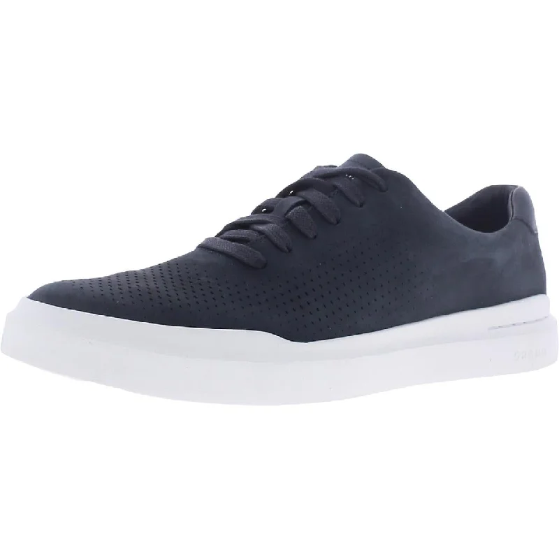 Athletic shoes with quirky prints -Cole Haan Mens Grand Pro Rally Nubuck Laser Cut Sneakers