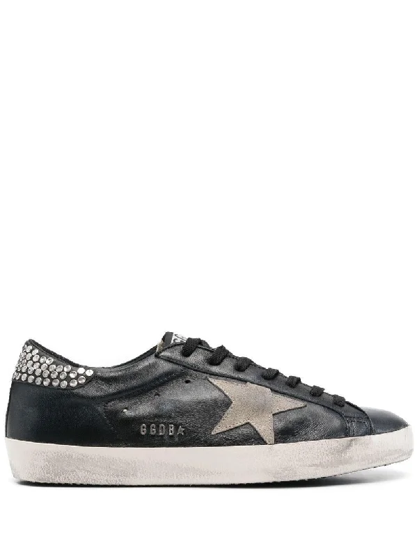 Red athletic shoes for bold style -GOLDEN GOOSE Men's Super-Star Sneakers in Black/Taupe/Silver for SS23