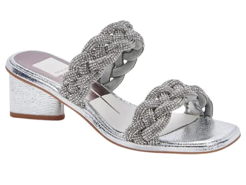 High heels with elastic slip-on bands -Dolce Vita: Ronin in Crystal