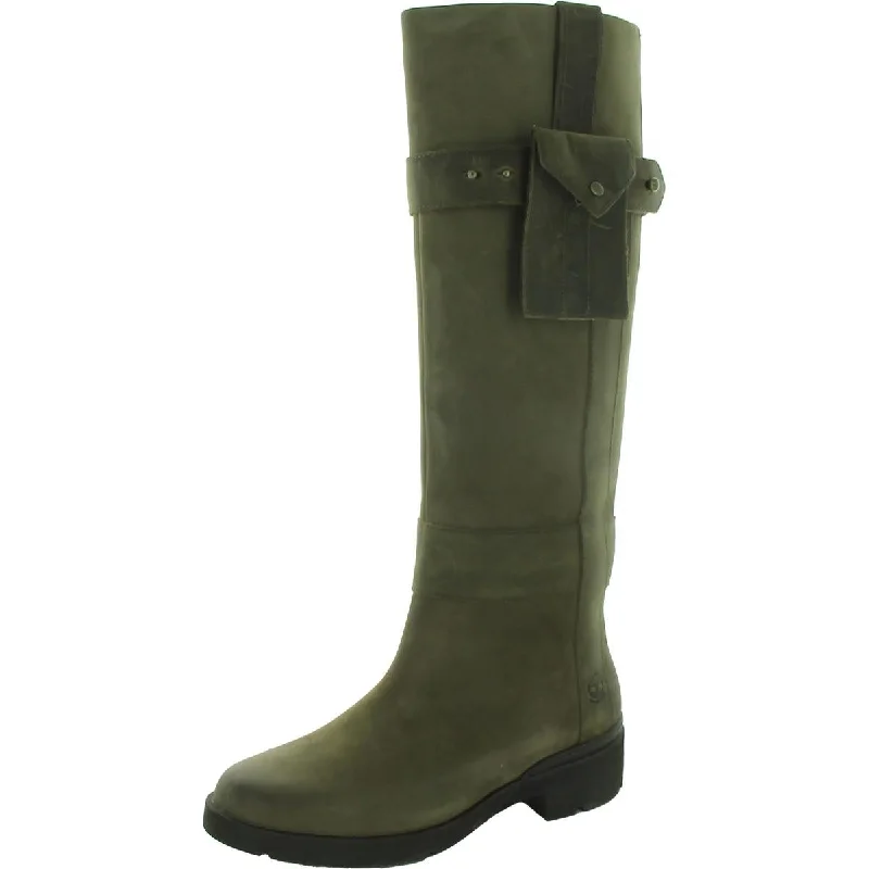 Boots with sleek leather -Timberland Womens Graceyn Leather Tall Knee-High Boots