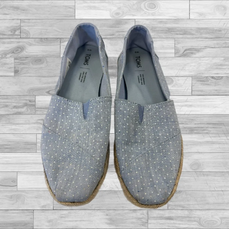 Flats with reflective soles -Shoes Flats By Toms In Blue, Size: 9