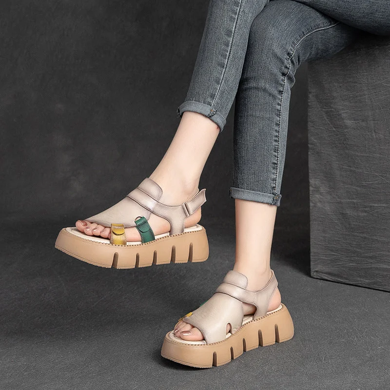 Soft sandals for summer fun-Women Summer Retro Platform Casual Sandals