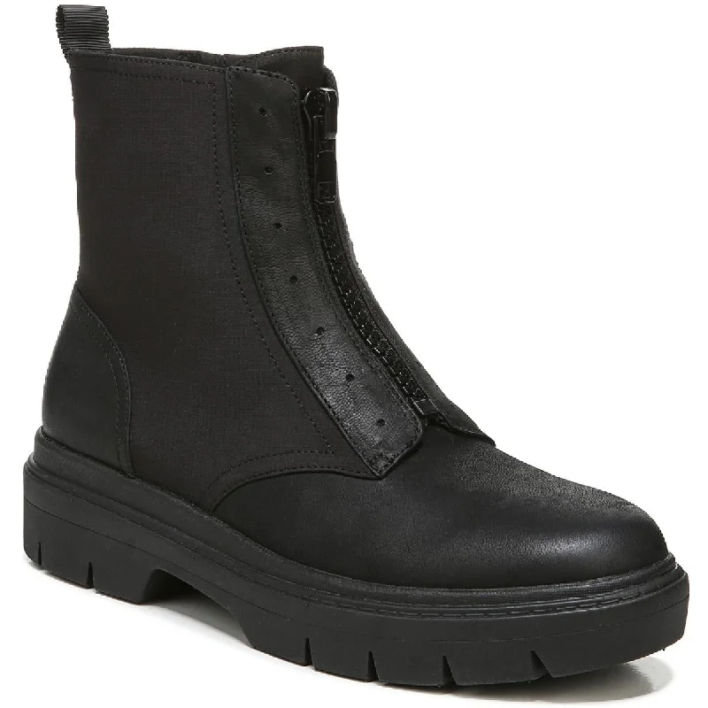 Boots with soft suede top -Dr. Scholl's Shoes Womens Chroma Leather Combat Mid-Calf Boots