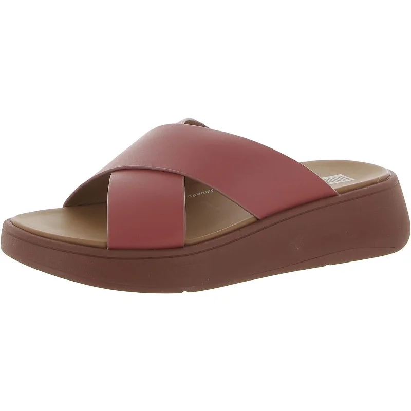 Trendy sandals for beach fun-Fitflop Womens F-Mode Leather Criss-Cross Flatform Sandals