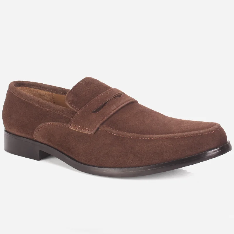 Stylish loafers for evening walks-Mens "NAIMAR" Leather Slide In Loafers Shoes