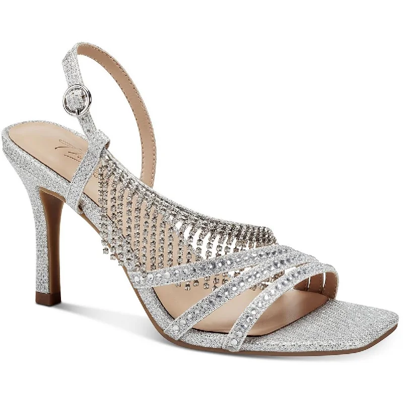 Cheap sandals for summer strolls-Thalia Sodi Womens Skylar Rhinestone Fringe Slingback Sandals