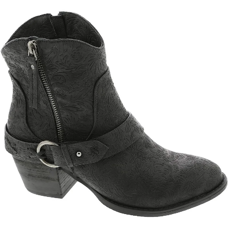 Boots for airport travel -Very G Womens MERLOT LOW Faux Leather Bootie Cowboy, Western Boots