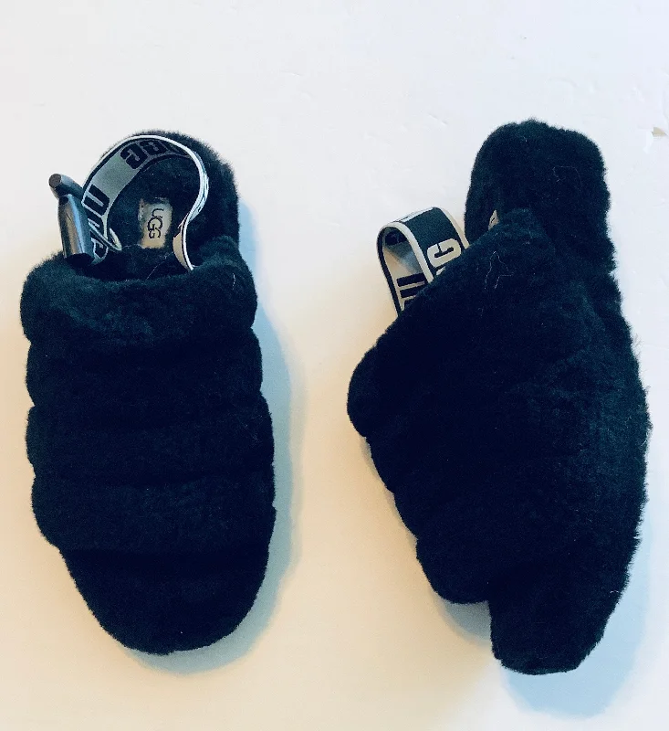 Slippers with glossy fabric -Slippers Designer By Ugg In Black