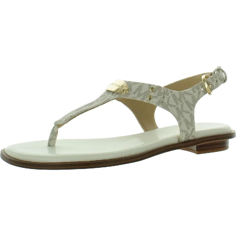 Comfortable sandals for warm trips-Michael Kors Womens Faux Leather Buckle Slingback Sandals