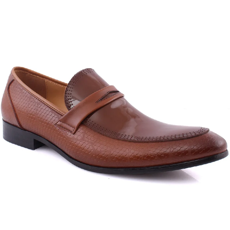 Trendy loafers for summer fashion-Men's "CRUZ" Textured Evening Loafers Shoes