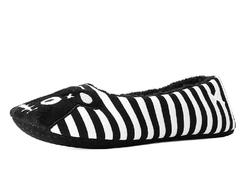 Budget slippers with great reviews -Black & White Striped Punk Panda Slipper