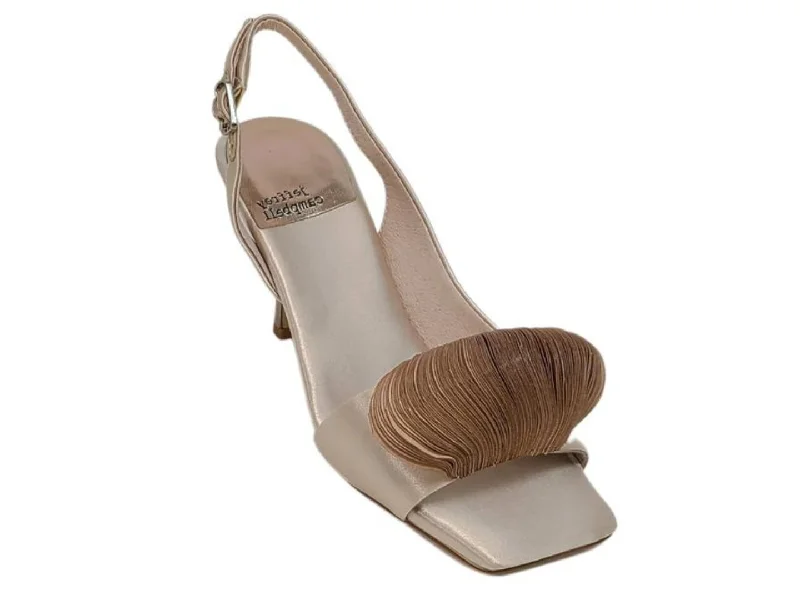 High heels for outdoor night meals -Jeffrey Campbell: Duffy in Champagne Satin