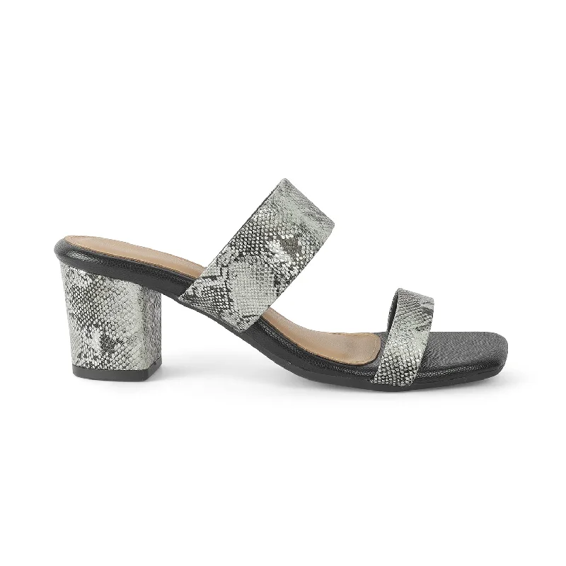 Breathable sandals for airy trends-Tresmode Rentu Pewter Women's Dress Block Heel Sandals