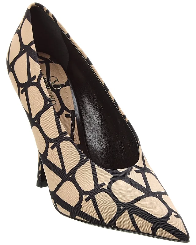 High heels for outdoor night vibes -Valentino VLogo 110 Canvas Pump