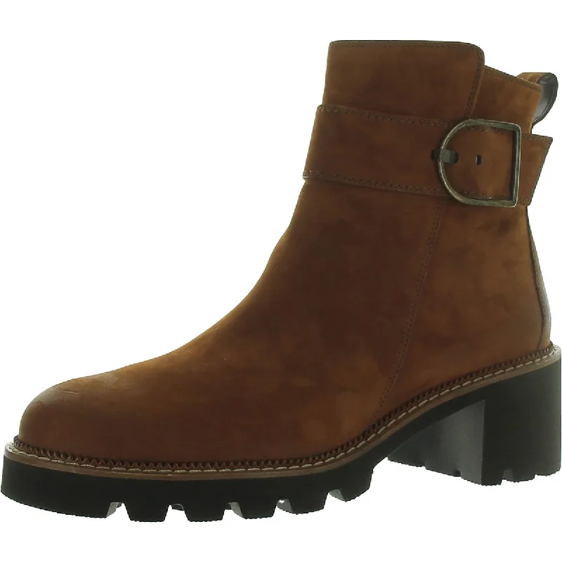 Boots with padded collar -Paul Green Womens Halo BT Leather Buckle Mid-Calf Boots