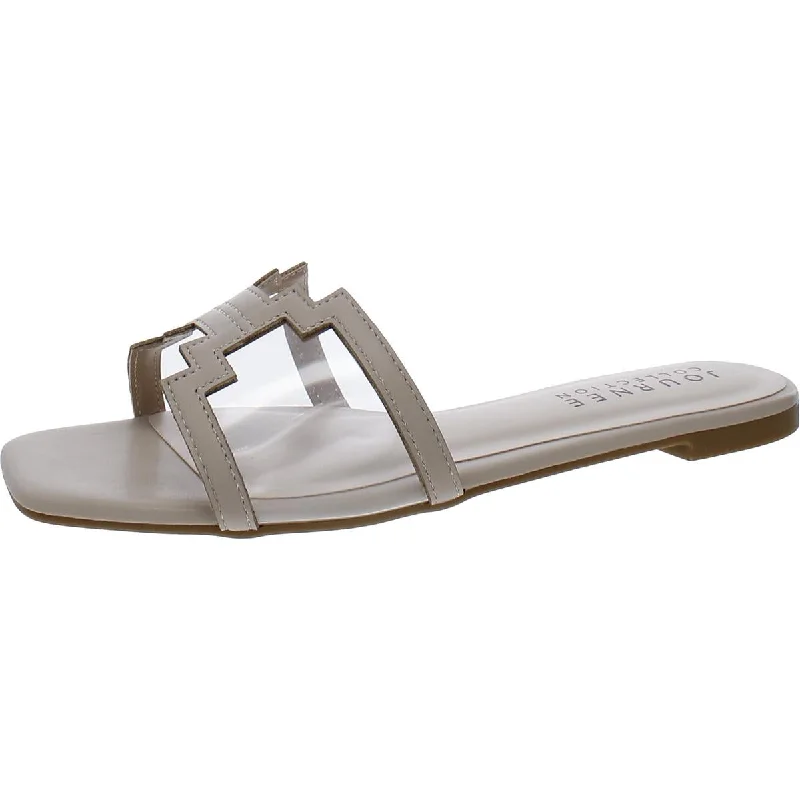 Stylish sandals for sunny trends-Journee Collection Womens Faux Leather Slide Sandals