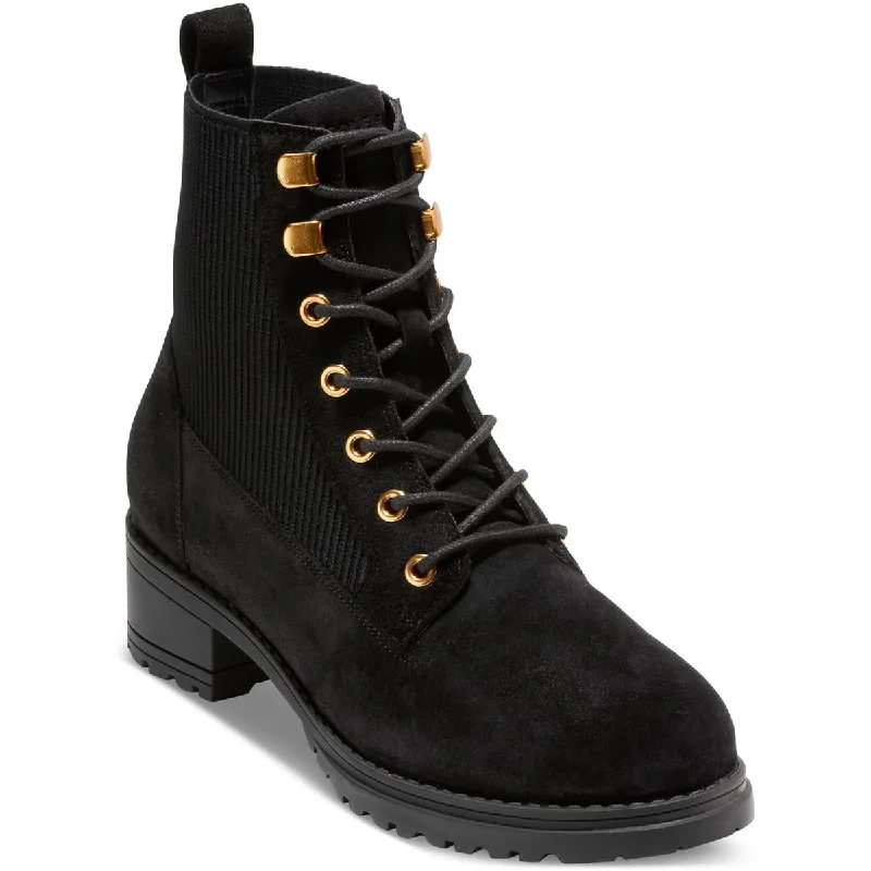 Boots for damp weather -Cole Haan Womens Camea Suede Combat & Lace-Up Boots