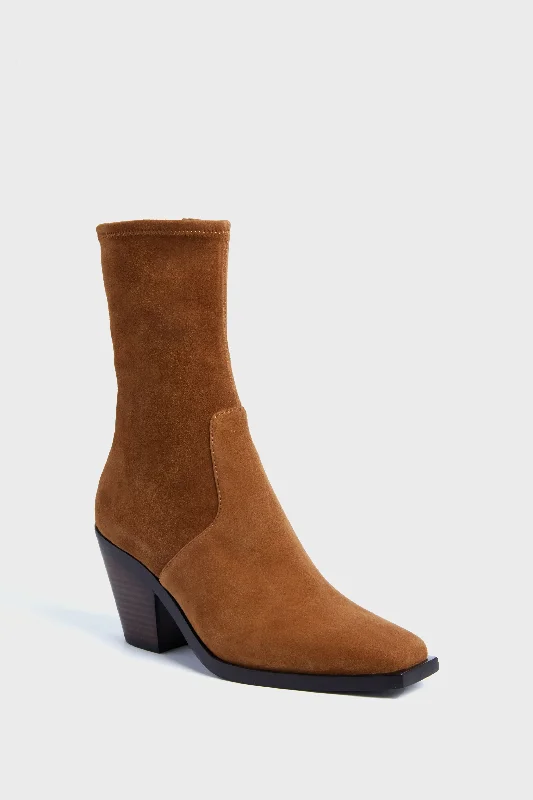 Boots with light mesh -Cacao Stretch Suede Reese Boots