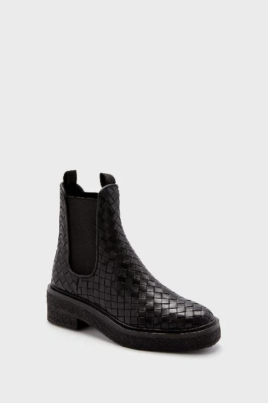 Boots for relaxed weekends -Black Woven Raquel Boots