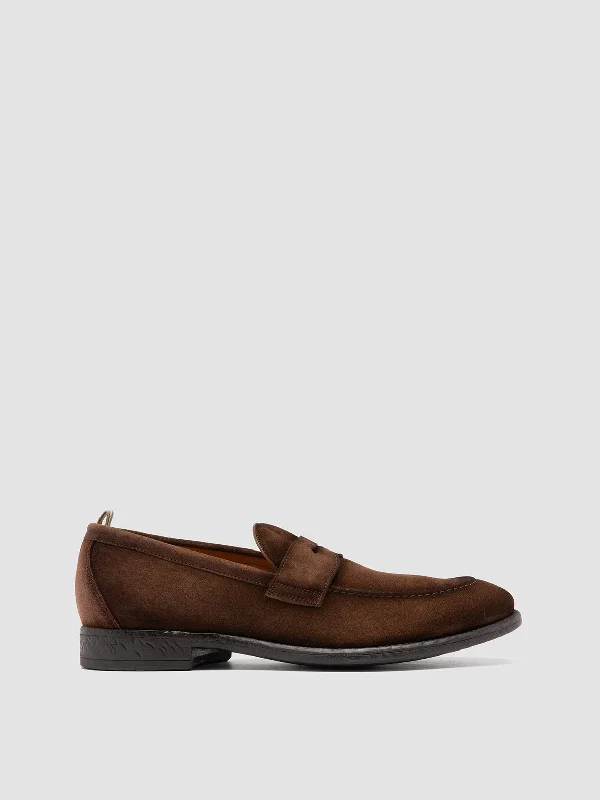 Lightweight loafers for short strolls-EMORY 024 - Brown Suede Loafers