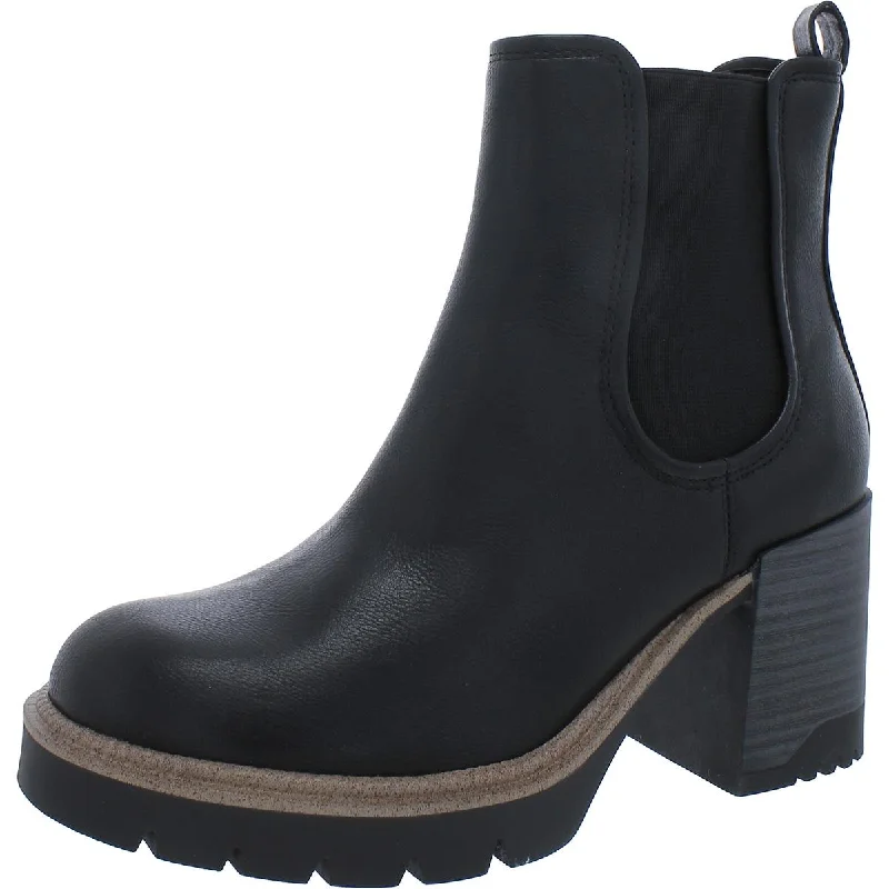 Boots with worn leather -Mia Womens Nilo Faux Leather Pull On Chelsea Boots